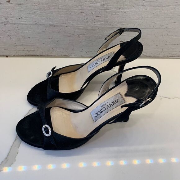 Jimmy Choo Black Slingback heels sz 37 - Picture 4 of 15